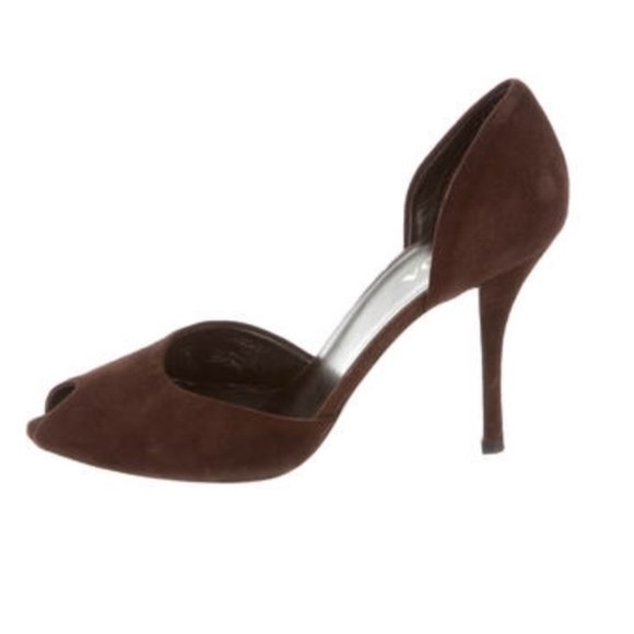 Prada Shoes - Prada brown suede d’orsay pumps